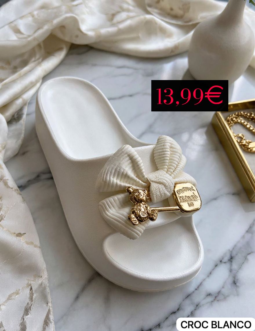 Crocs bow blanco