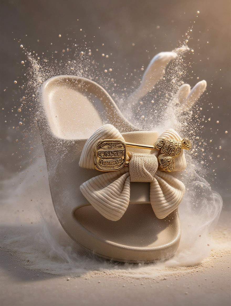 Crocs bow beige